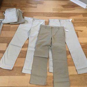NEW Lot Boys GAP Uniform Modern Skinny Flat front Pants 18 Husky * Please read *